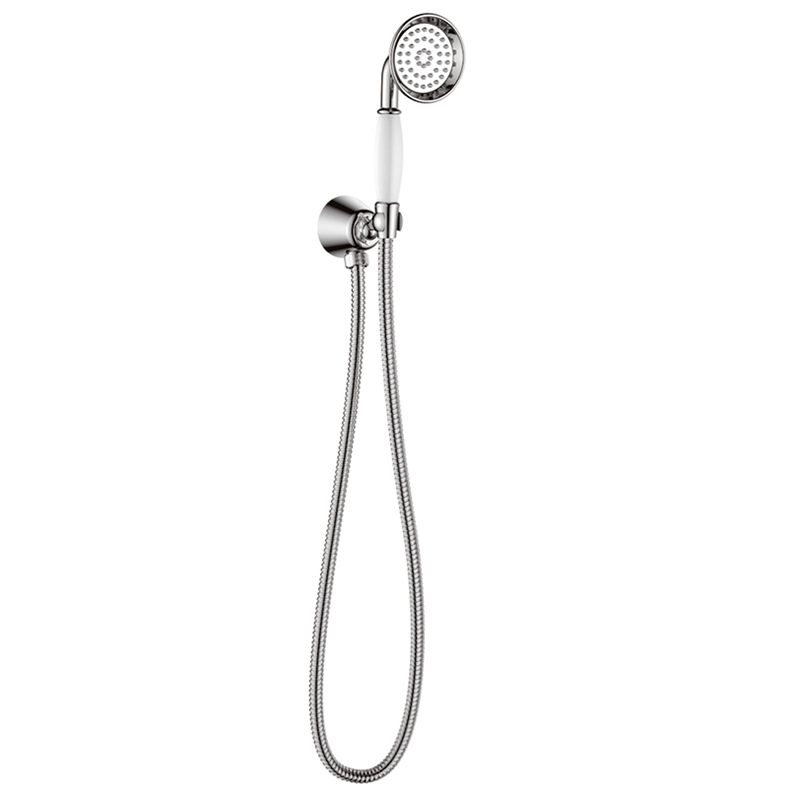 1F1218-HD4E Сингл со висок притисок Поставување месинг сет за туширање со држач и црево за бања