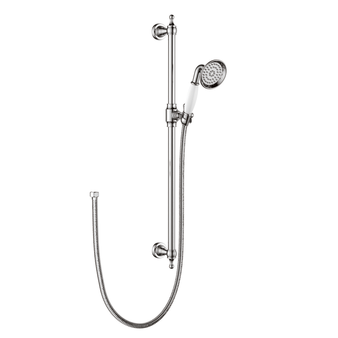 1F1218-SR1G Еднофункционален ръчен душ върху месингова класическа плъзгаща се релса за баня