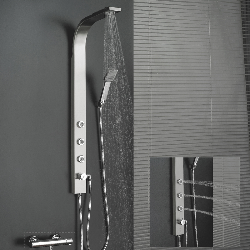 Panel de ducha delgado multifunción HL-2322 Huale en material de acero inoxidable 3014 para baño
