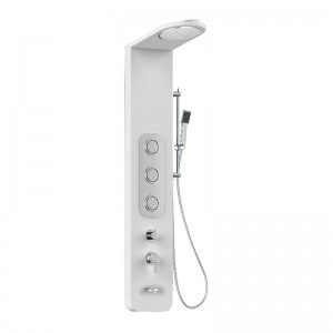 HL-2437W-LED Huale Multi-Function White color Shower Panel in Aluminium material with LED light  for Home Hotel Resort