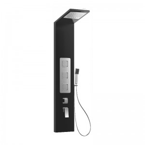 HL-2461B Huale Multi-Function Black color Shower Panel in stainless steel 301 material for Home Hotel Resort