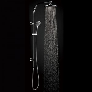Ensemble de colonnes de douche longues chromées multifonctions en laiton HL-3112, comprenant une douche à effet de pluie, une douche à main pour salle de bains