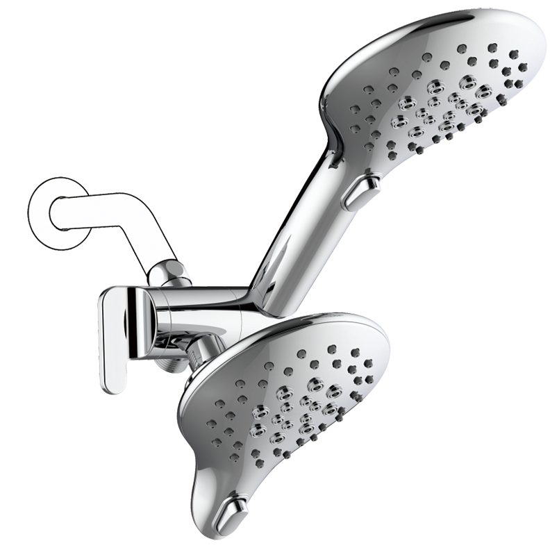 3F8858-7H ពហុមុខងារ ABS Chromed Shower Head / Handheld Shower Combo Set សម្រាប់បន្ទប់ទឹក