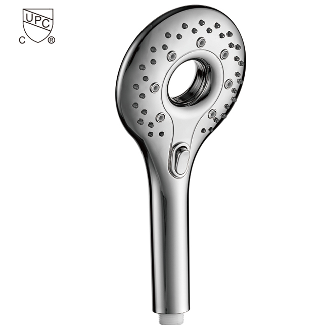 3F8828 Cabeça de chuveiro de mão cromada ABS moderna de alta pressão com três funções para banheiro