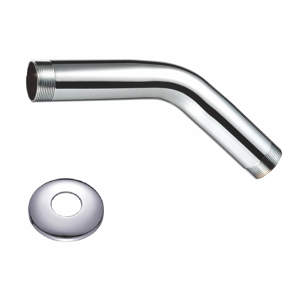 900B Shower Arm with Flange Wall Mount Replacement Angle Shower head Arm Wall-Mounted for fixed Shower Head & Handheld Showerhead අඟල් 6 Chrome