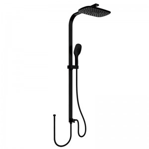 1TGB Brass multi Function Shower Column in Matte black color , Sits flush against the wall including rain shower and hand shower  for Bathroom