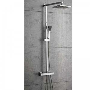 HL-3119 Brass multi Function square Shower Column Set including rain shower ,handheld shower and thermostatic mixer for Bathroom