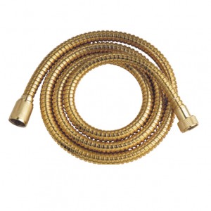H026 Stainless Steel Double Lock flexible Shower Hose with surface Gold-plating