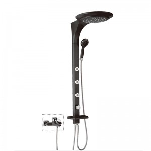 HL-2426W Bathroom Shower Panel with Al material including Large size Rainfall Shower heads and LED light