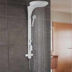 HL-2429W Wall Shower Panel with Al material including Large size Rainfall Shower heads and LED light for Bathroom