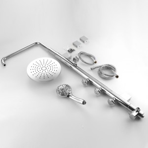 HL-2468 Stainless Steel Multi-Function Shower Panel with Rainfall Rain Shower Head and Hand Shower and body jet for Bathroom