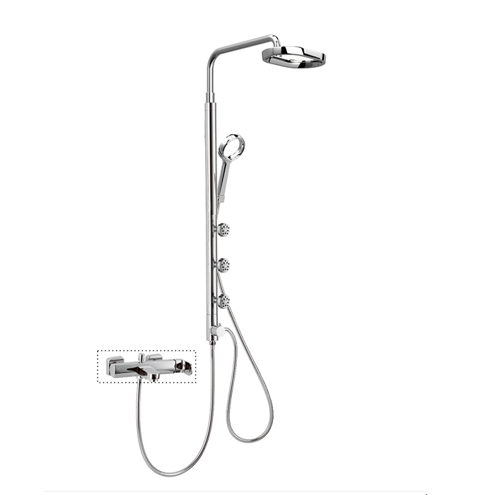 Panneau de douche multifonction en acier inoxydable HL-2468, avec pomme de douche à effet de pluie, douchette à main et jet corporel pour salle de bain
