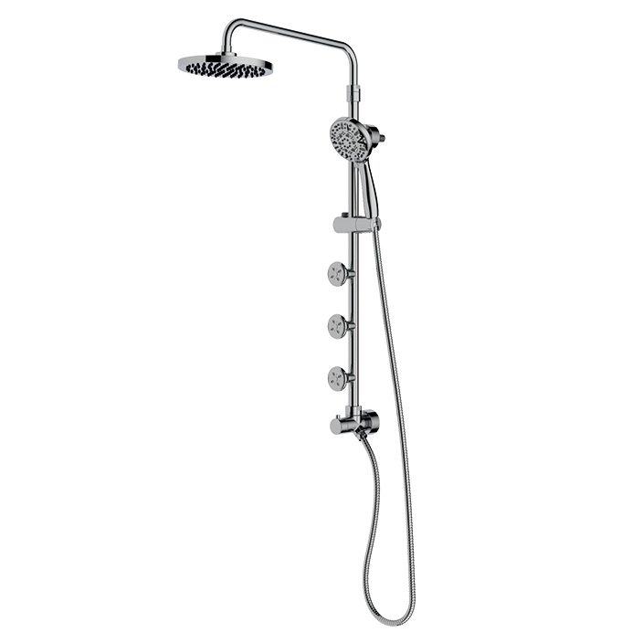 HL-3139 Brass multi-function Chromed Shower Lajur Set termasuk pancuran mandian hujan, pancuran mandian pegang tangan dan urutan semburan untuk Bilik Mandi