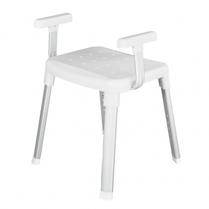 HL-7202-2 Bath Chair with Arms, Medical Shower Seat, Safety Shower Bench with Reinforced Crossing bar for Elderly, Adults, Disabled