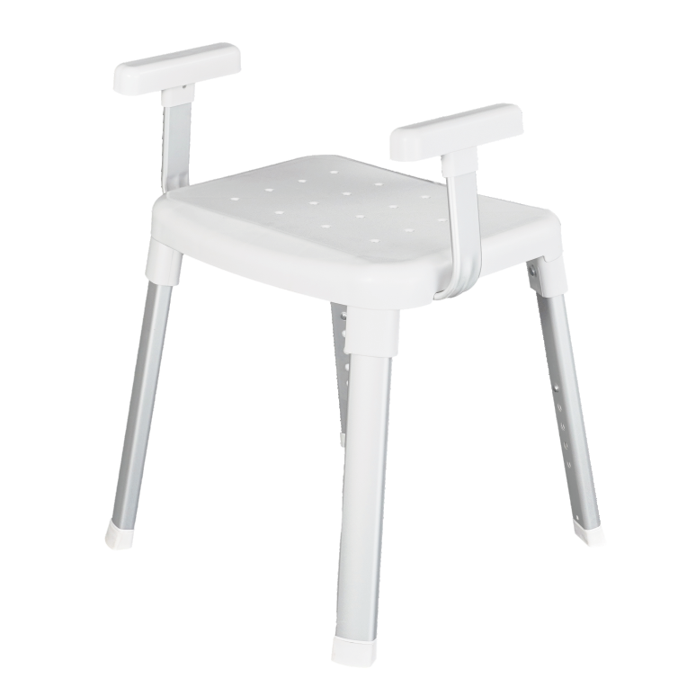 HL-7202-2 Krzesło do kąpieli z podłokietnikami, siedzisko do prysznica medycznego, ławka prysznicowa bezpieczeństwa ze wzmocnionym drążkiem dla osób starszych, dorosłych i niepełnosprawnych