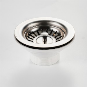 HL-9102A 厨房水槽不锈钢篮式过滤器止水器带排水组件，镀铬表面防锈耐用