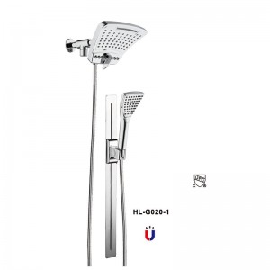 HL-020-1 Wall mounted Application  Multi Function ABS Chromed Shower Head/Handheld Shower Combo Set for Bathroom