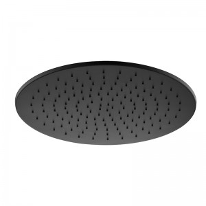 HL6304B 16 inch Big Size Matte Black Round Single Setting 304 Stainless Steel High Pressure Soft Spray Rain Shower Head for Bathroom