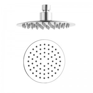 HL6415 6 inch Wall mounted Single Function 304 Stainless Steel Ultra-thin High Pressure Rain Shower Head in round shape for Bathroom