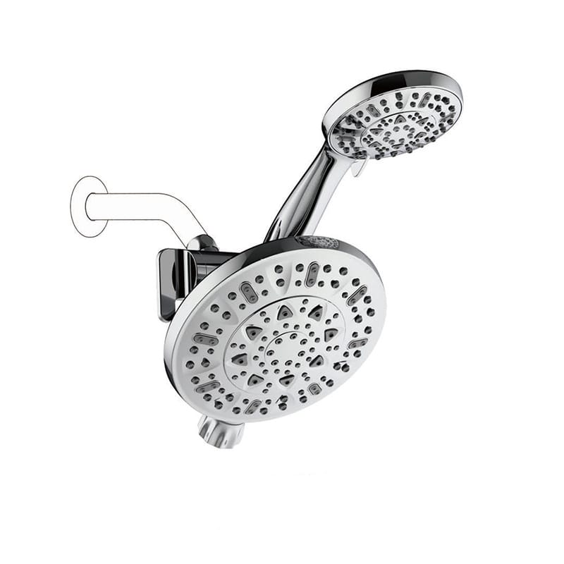 6F8180-180-7H høytrykks multifunksjons ABS forkrommet dusjhode/håndholdt dusjkombinasjon for bad