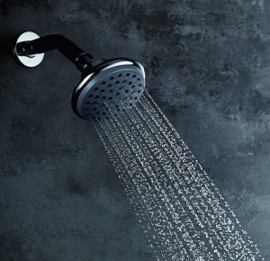 1F160 Nagynyomású ABS krómozott kerek esőzuhanyfej Fürdőszobába