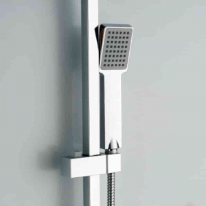 HL-3114 Stainless Steel multi Function Chromed square Shower Column Set lakip na ang rain shower, handheld shower para sa Banyo