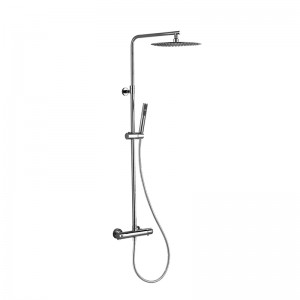HL-3129 Wall mounted Brass multi Function Shower Column Combo with two shower heads and thermostatic mixer for Bathroom