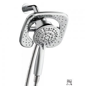 ZM8189 Capçal de dutxa doble amb interruptor automàtic magnètic amb kit de capçal de dutxa esprai de mà per al bany