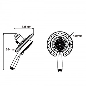 ZM8190 Magnetic Auto-Switch Dual Shower Head with handheld Spray Shower head Kit for Bathroom