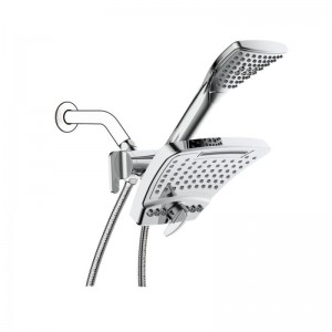 3F170-7H High Pressure 3-Way Rainfall Combo with Stainless Steel Hose-with Rain shower Head and Handheld Shower Head 