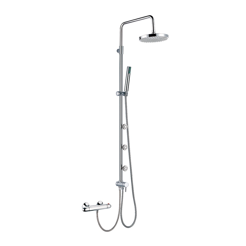 Brass multi Function Chromed “L” type Shower Column Set including rain shower ,handheld shower