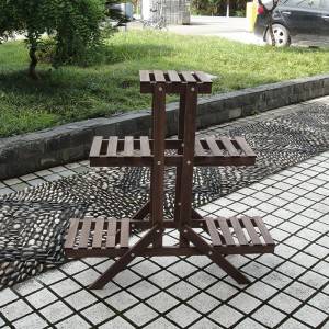 Good Wholesale Vendors Square Wood Plant Stand - Plant Stand Indoor Outdoor 5-Tier Plant Shelf Garden Wood Plant Holder Rack Wood Plant Stand Indoor Outdoor Table Plant Pot Stand for Window Garden...