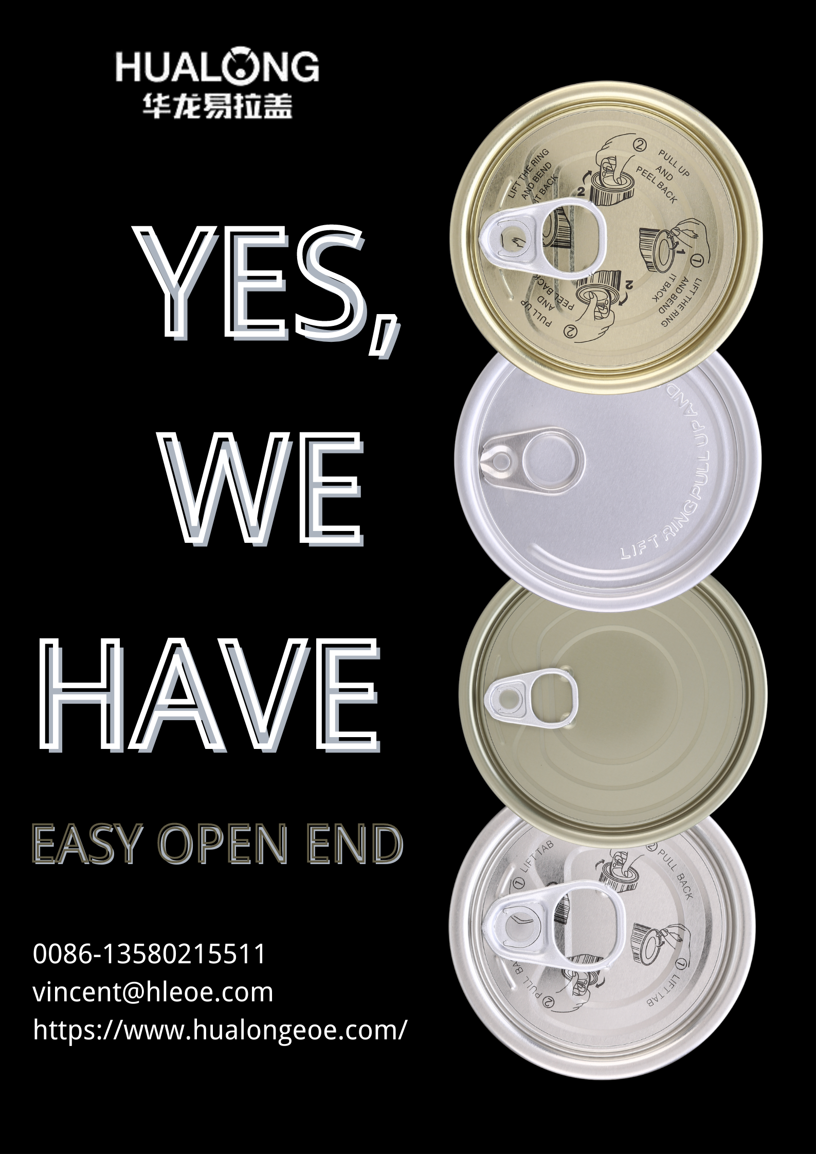 Tinplate Easy Open End/ Easy Open Lid/ Easy Open Cover