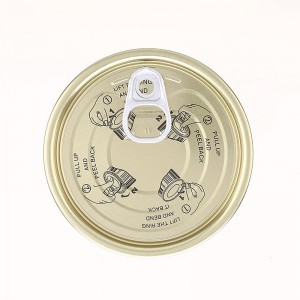 Wholesale Price China Tin Easy Open Lid - 307# Tinplate Easy Open End  (Epoxy Phenolic Lacquer – Gold Outside) – Hualong