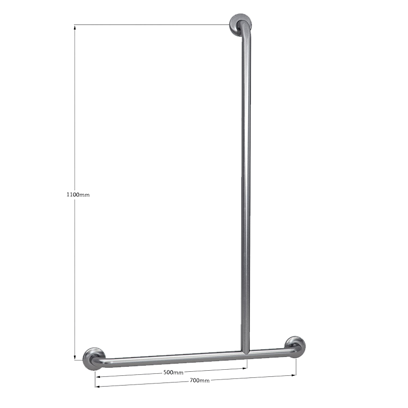 Type 258 - 32mm Stainless Steel Shower Grab Rail Right Hand