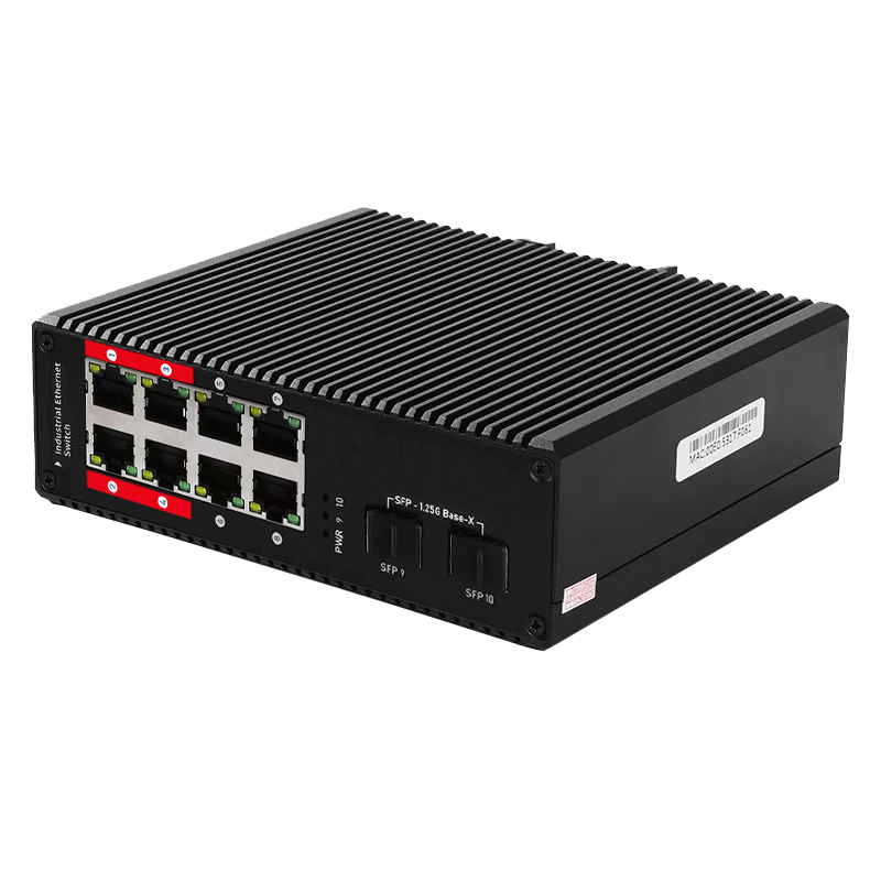High Power 8 Ports 10/100/1000Mbps Industrial PoE Switch with 2 SFP Uplink