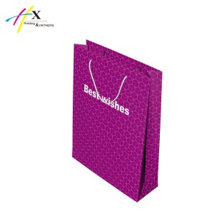 Purple pantone color printing paper bag