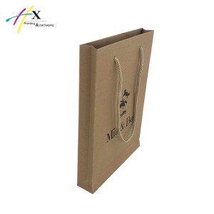 Recycle paper shopping bag with black logo printing