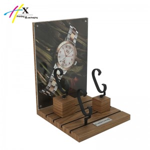 wood grain small size watch display stand