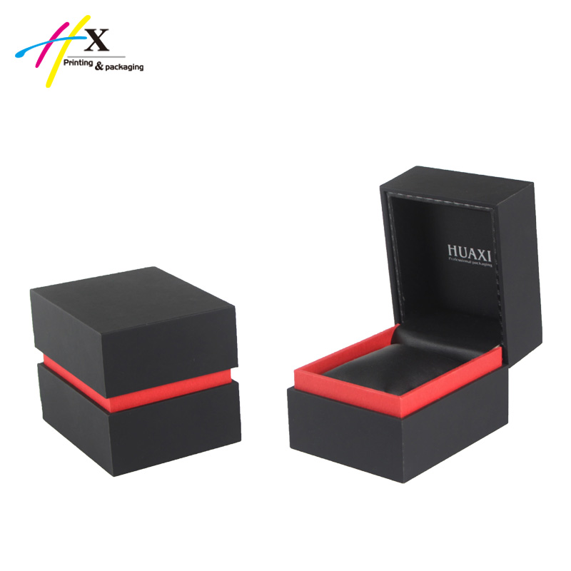 customized black paper surface luxury wooden watch box