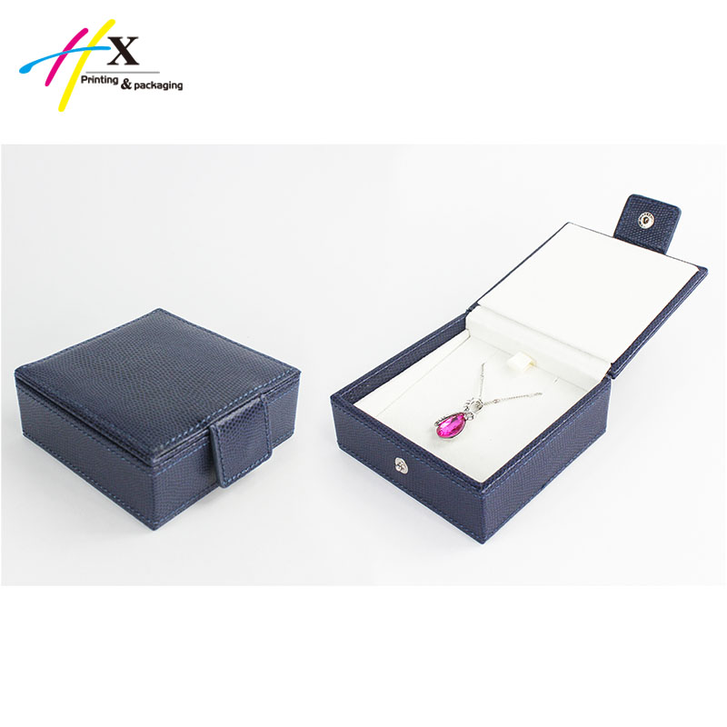 Blue Leather Jewelry Box for Necklace