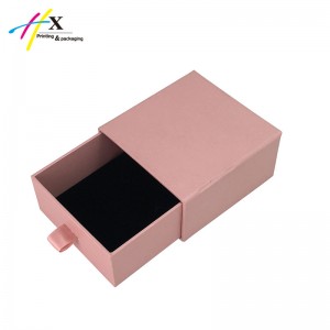 Pink color paper drawer box with gloss UV logo