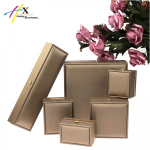Golden Leather Jewelry Box Set