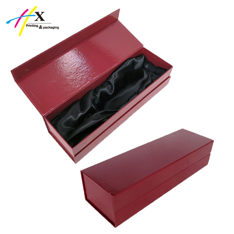 red rigid paper box for wine bottle