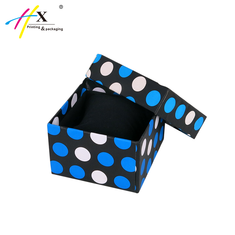 lid and base design paper watch box with pillow insert