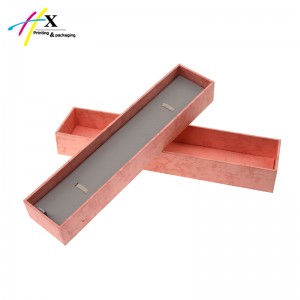 Strong pink cardboard paper box for bracelet storage