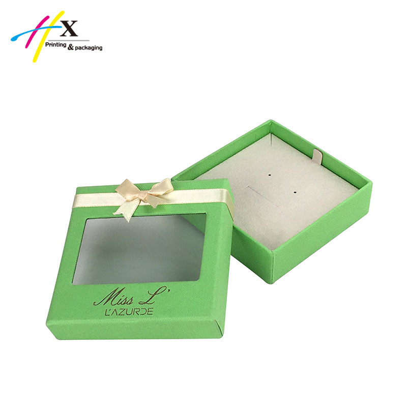 Exquisite green paper earring box with logo