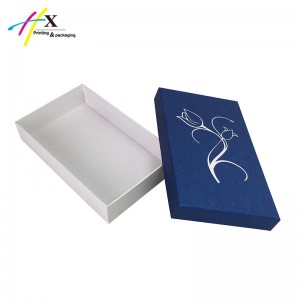 fancy textured paper blue gift packaging box