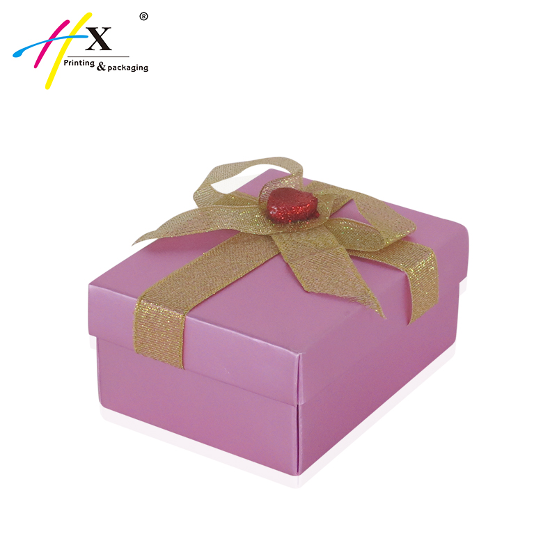 brand color printing gift paper box with bow-tie decoration