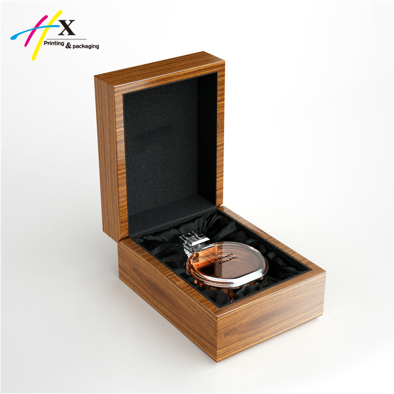 wood grains matte finished luxury wooden perfume box